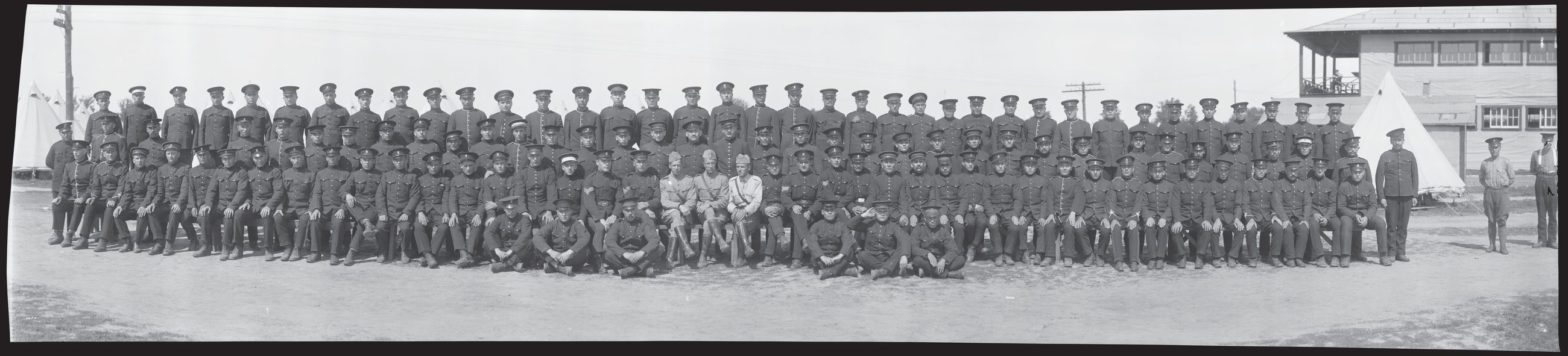 Polish volunteers on parade at Niagara Camp. Between 1917 and 1919, 22,395 men passed through here under Canadian command, and 20,720 sailed for France.